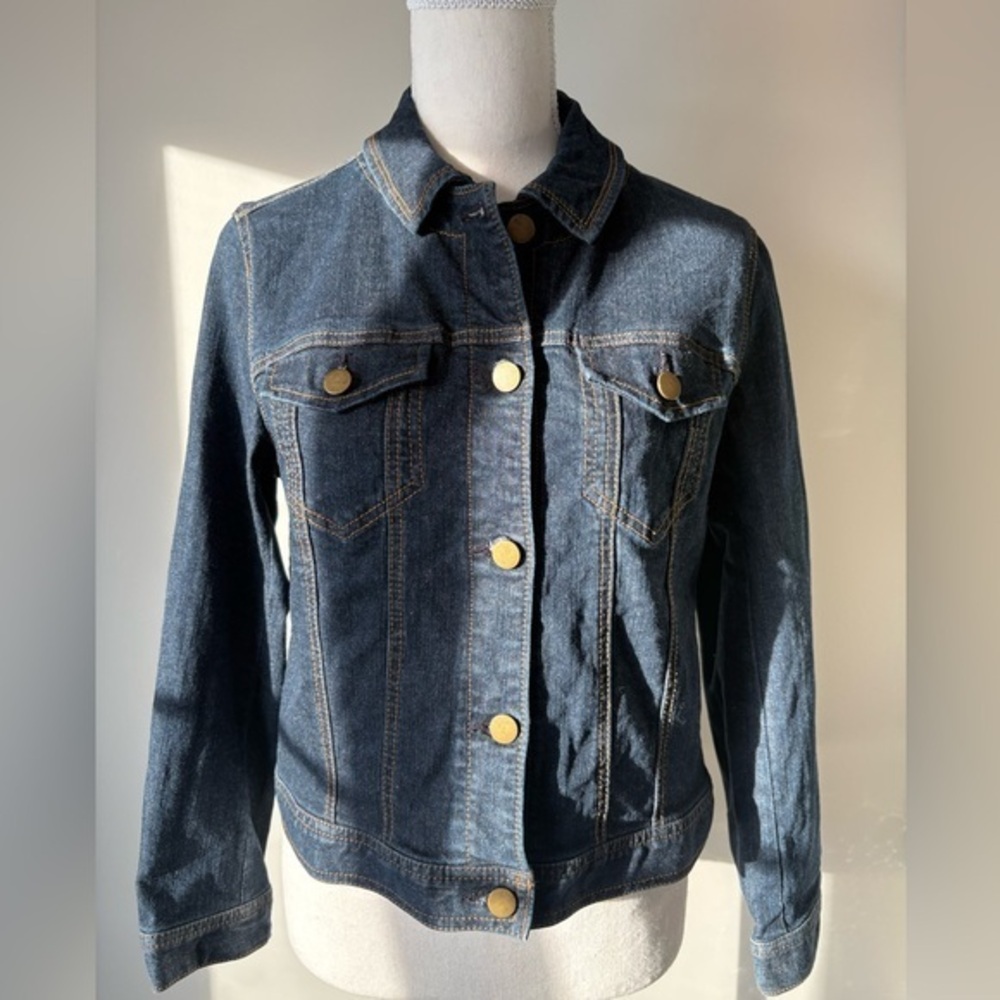 OPAQUE.CLIP Dark Denim Jean Jacket Japanese 40/L Button Front